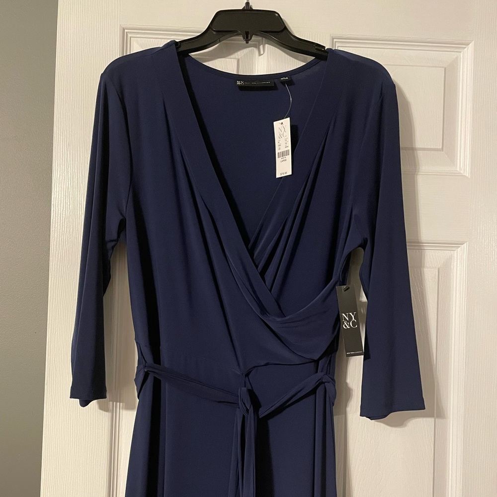 NWT Navy Blue New York and Company floor length dress.